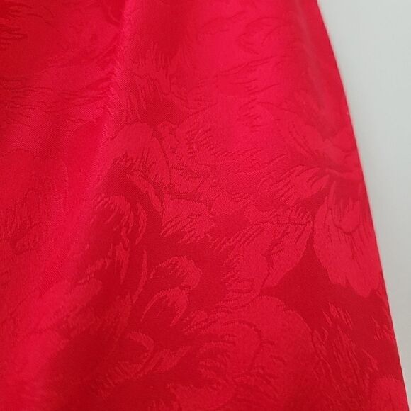 Oleg Cassini 100% Silk Dress Bright Red  Vintage 8 - Picture 9 of 9